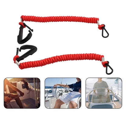 Sleek Red Nylon Coiled Boat Engine Stop Cord for Mercury 8M0092849 Models