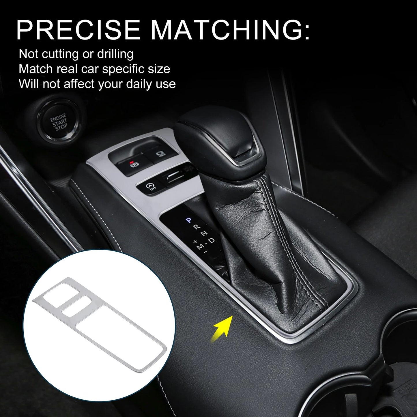 Gear Shift Panel Cover for Toyota Harrier 80 Series Chrome Silver Tone
