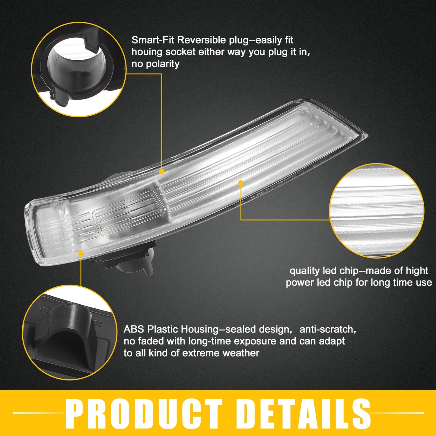 Front Left Side Mirror LED Turn Signal Light for Ford Focus (2012-2018)