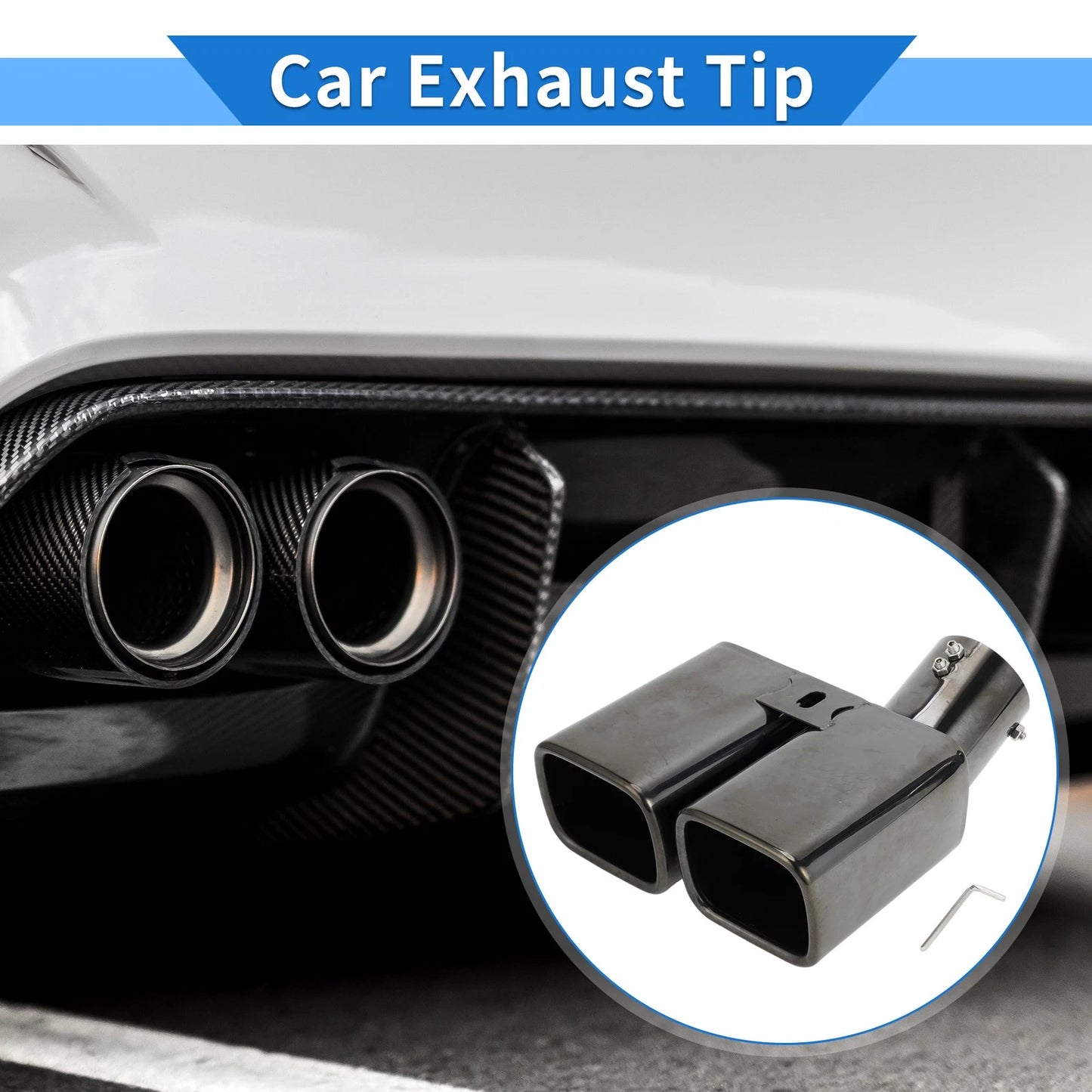 1 Pc Dual Exhaust Tip 2.4" Inlet for Toyota Alphard Vellfire (2015-2023)