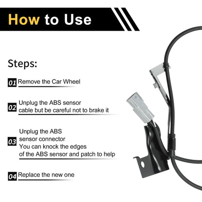 ABS Wheel Speed Sensor for Toyota Hilux 2004-2008, 2 x Rear Left