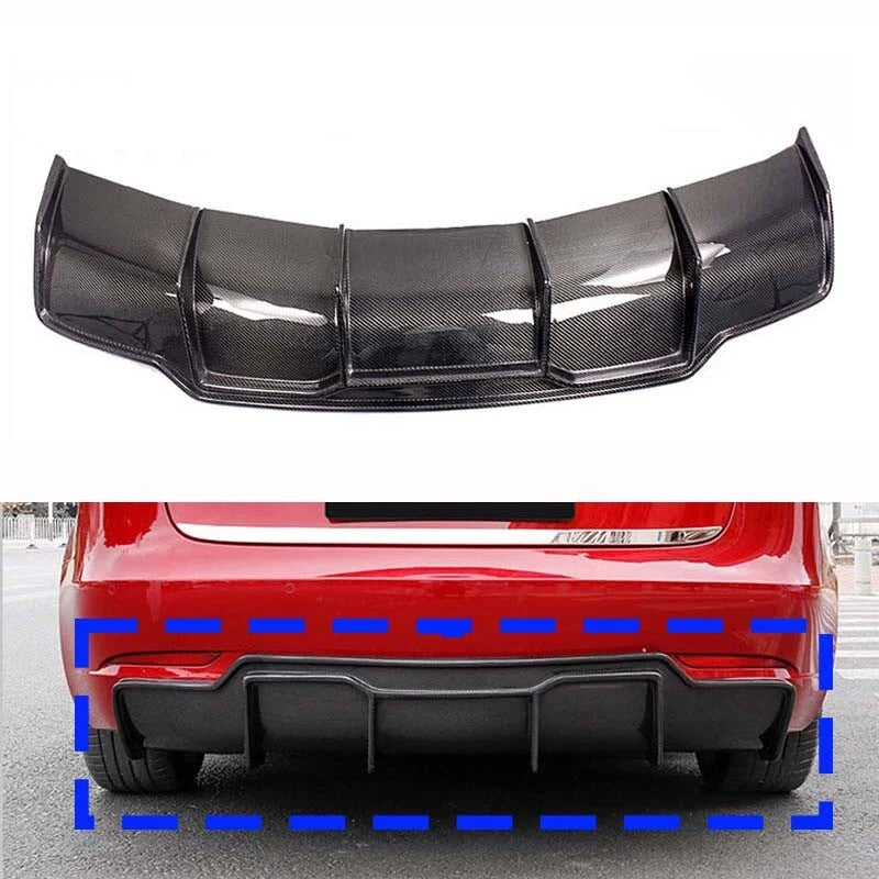 Real Carbon Fiber Rear Lip Bumper Diffuser Spoiler For 2016-2022 Tesla Model 3