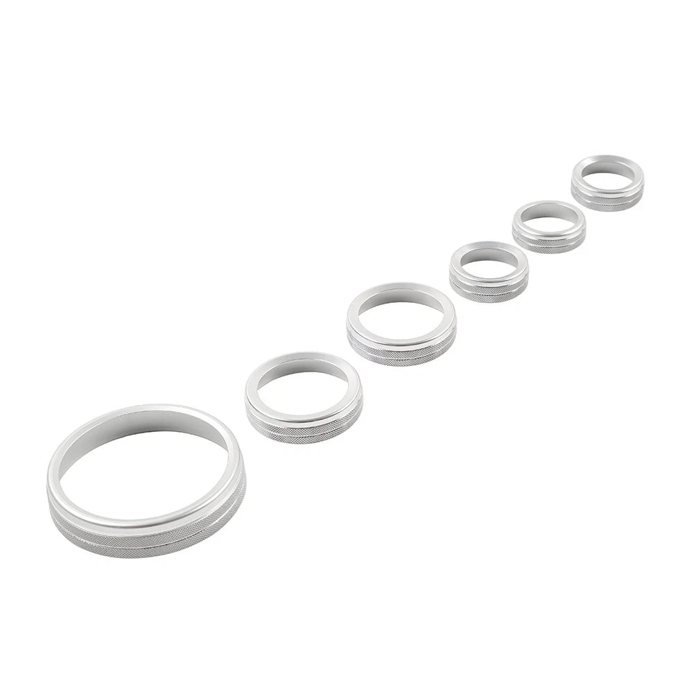 Stereo Tune Knob Headlight Switch Covers for Ford Bronco (2021-2022) Silver