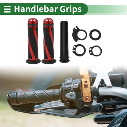 7/8" 22mm Motorcycle Hand Grips Rubber Black Red for Make Model