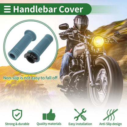 Grips / 7/8" 22mm Motorcycle Hand Grips TPU Gray Blue Stripe for Motorcycle
