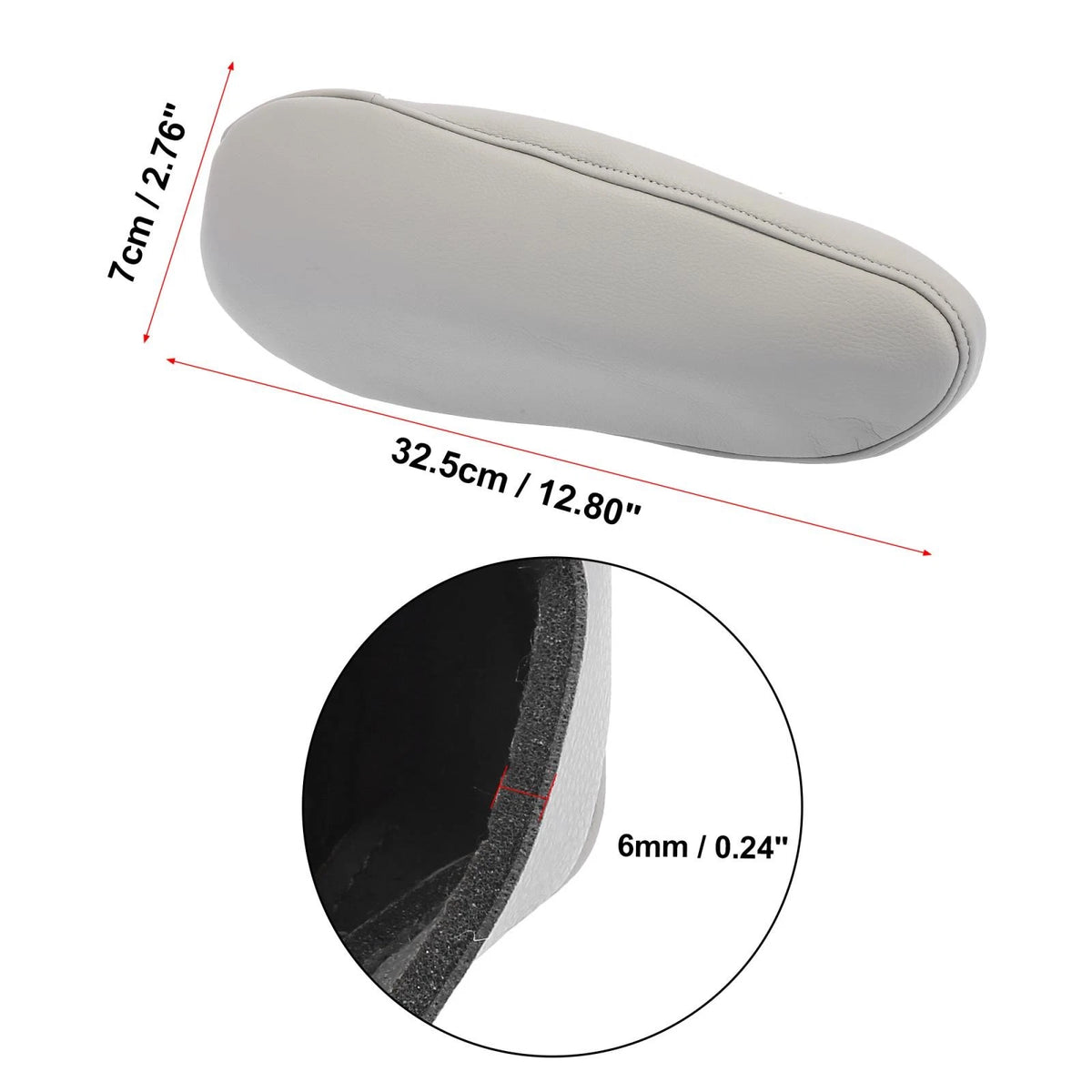 Gray Microfiber Leather Car Seat Armrest Cover for Toyota Sienna (2011-2018)