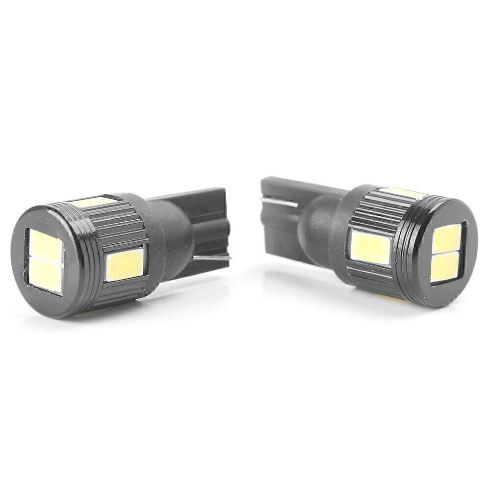 2 x LED Wedge Light Bulb T10 5630 6 SMD for Car - Black Shell (2010-2023)