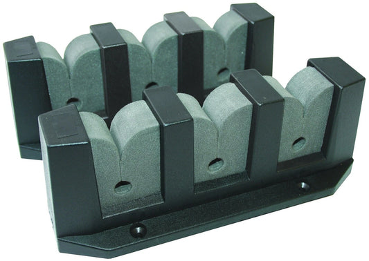 3 Rod Holder Horizontal Rack for Boat Fishing Marine Storage Black Plastic