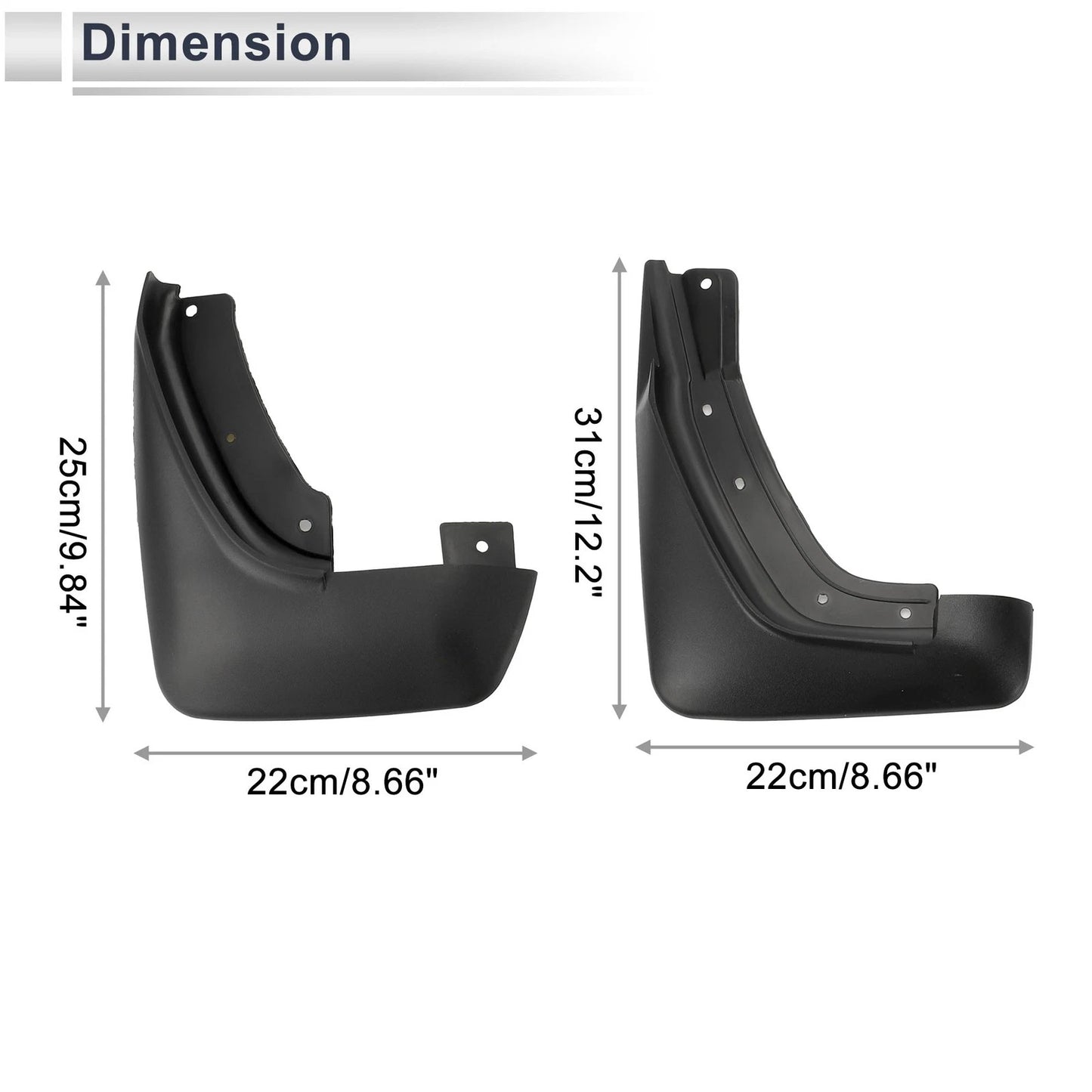 Mud Flaps Splash Guards 1 x Set for Volvo S80 (2007-2015)
