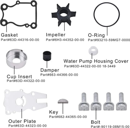 Water Pump Impeller for Yamaha Outboards 40-60HP