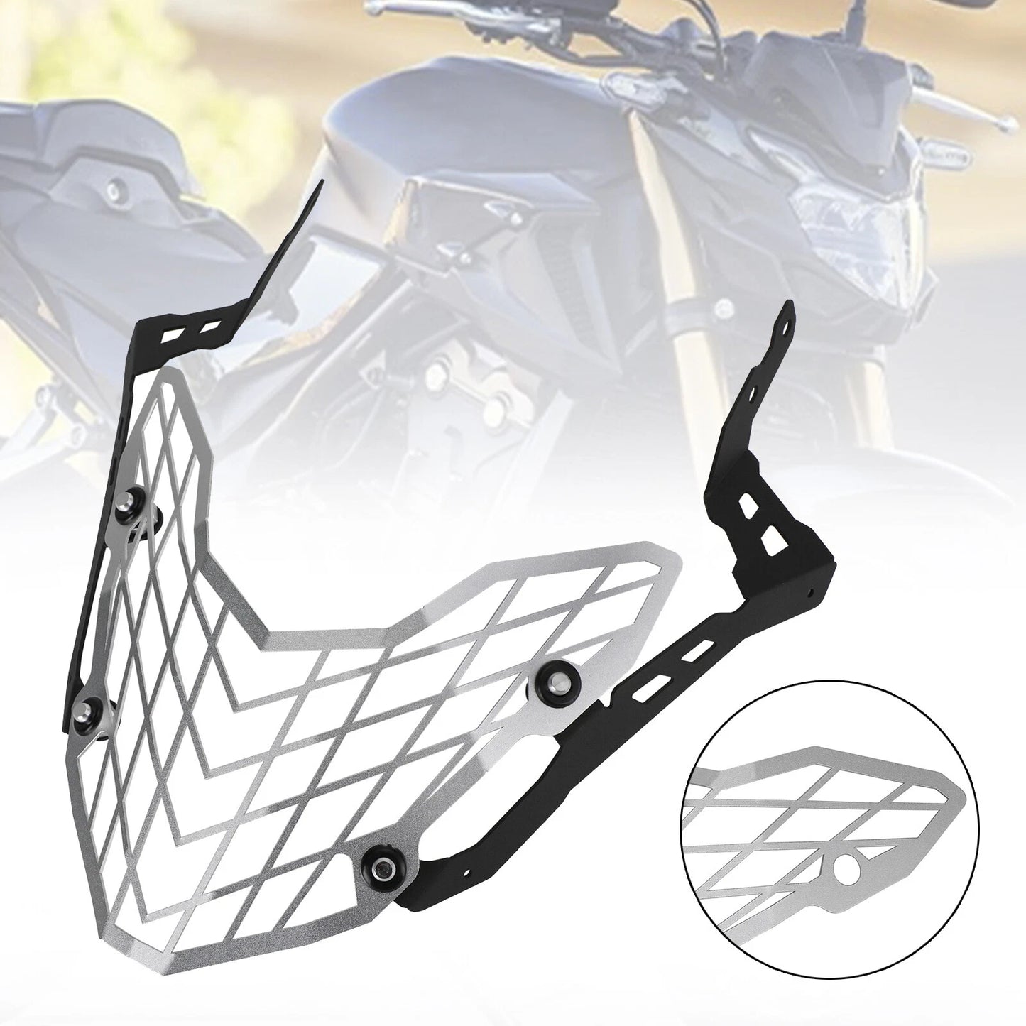 Headlight Protector Grill Guard Cover CNC Silver for Honda CB500X (2019-2020)