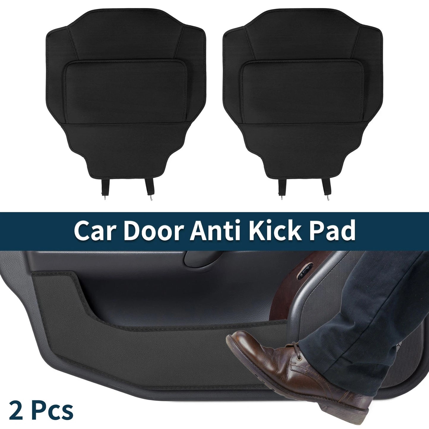 Leather Car Door Anti Kick Pad Sticker for Toyota Vellfire Alphard 40 Black