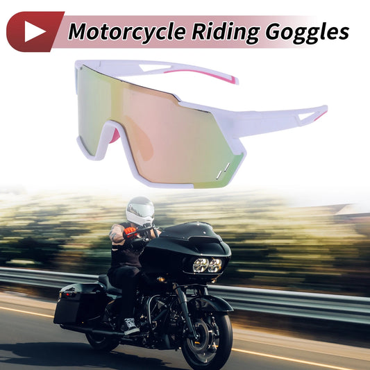 1 Pc Motorcycle Riding Goggles Pink White Tri-Acetyl Cellulos for Make Model