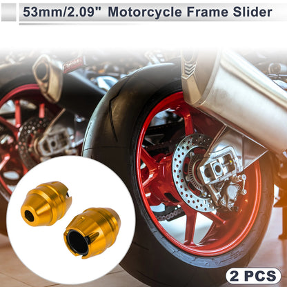 2 x 16mm Aluminum Alloy Motorcycle Slider Frame Gold Tone for Motorcycle