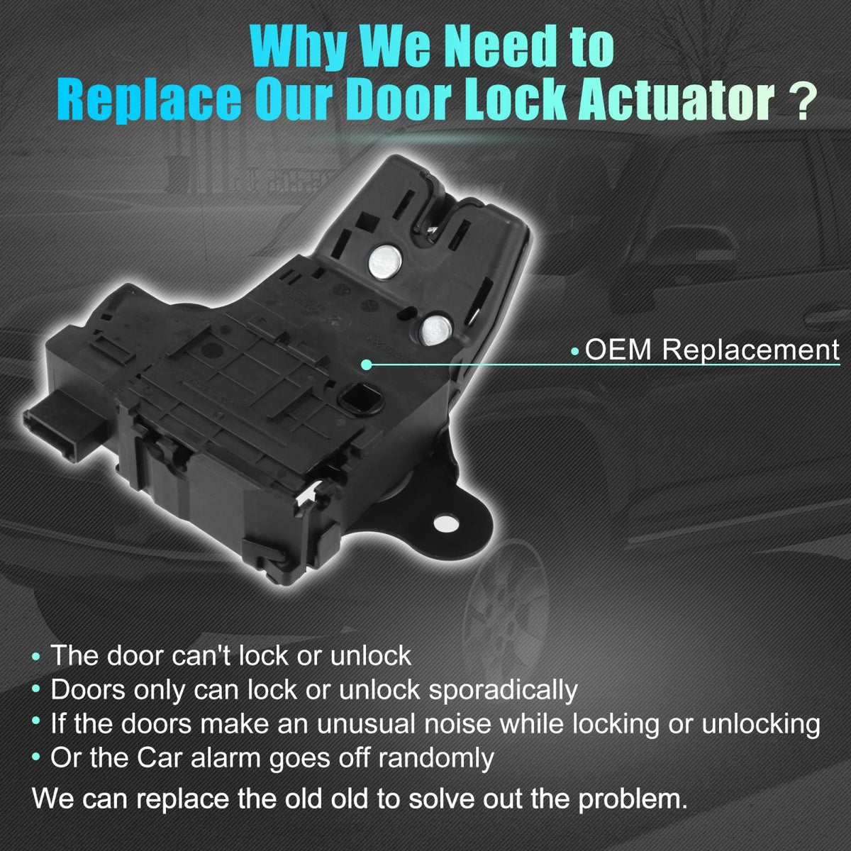 Car Door Lock Actuator Motor Rear for Chevy Malibu (2013 - 2018)