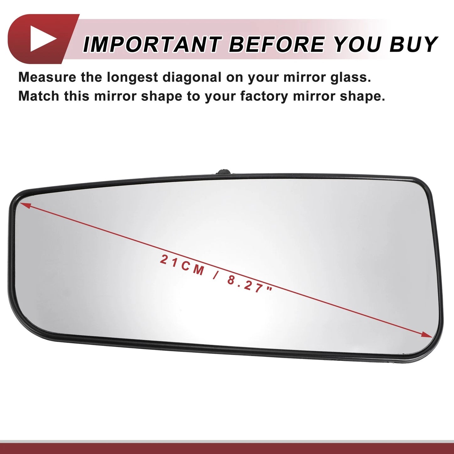 Left Driver Side Lower Mirror Glass for Ford F150 (2004-2023)