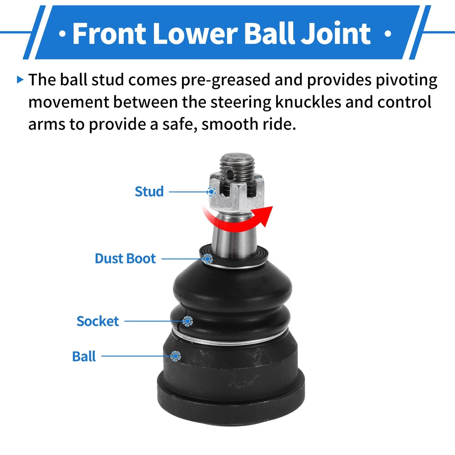 Front Lower Ball Joints for Cadillac Brougham (1987 - 1992)