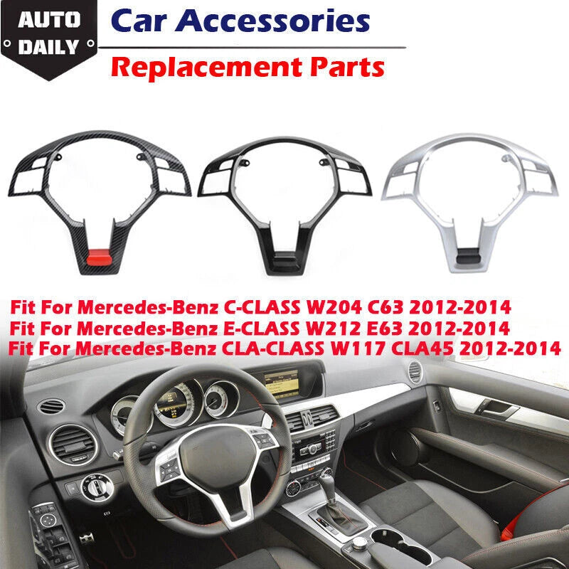 Steering Wheel Trim Cover for Mercedes Benz W176 W204 W212 C-Class (2012-2019)