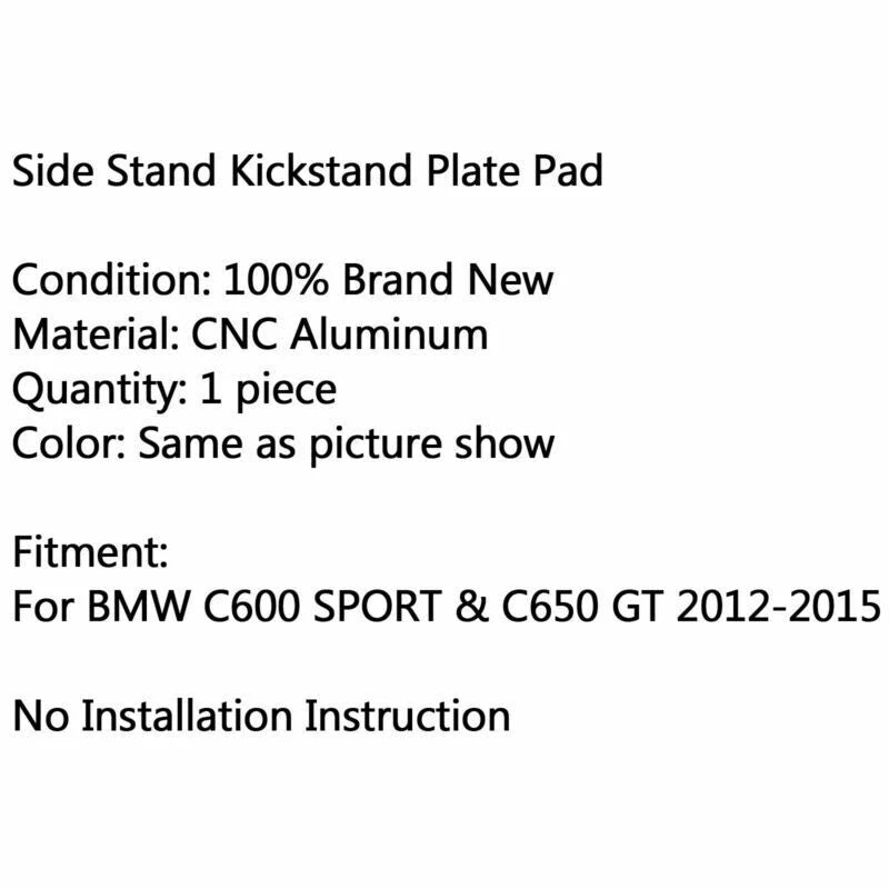 Side Pad Stand Extension Plate for 2012-2015 BMW C600 C650 Black