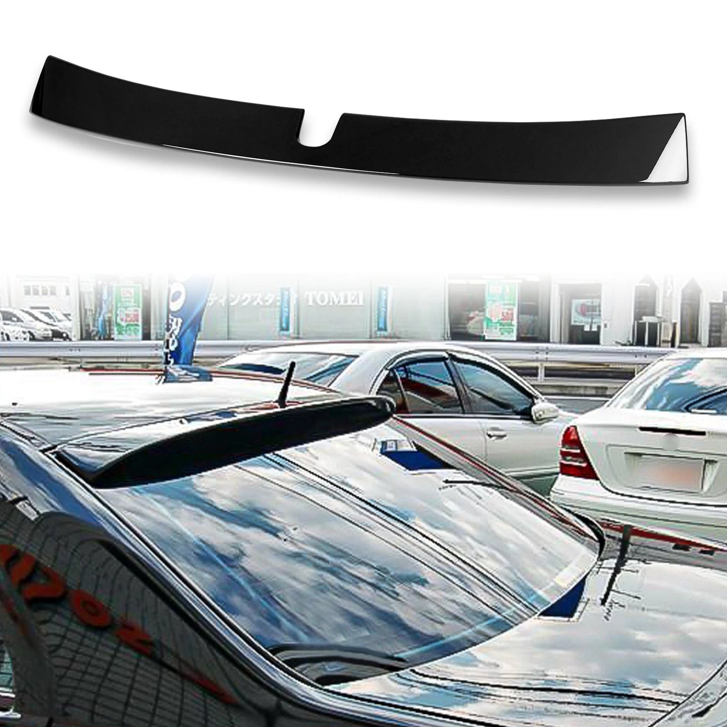 ABS Roof Spoiler for Mercedes Benz W203 Sedan (2001-2007) Gloss Black