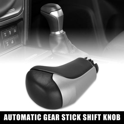 Automatic Gear Stick Shift Knob for Toyota Tacoma Black Leather Silver Tone