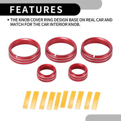 Media Volume Switch Knob Cover Ring for Mazda MX-5 (2009-2015) - 5 Pcs