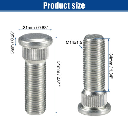 20 Pcs M14x1.5 Front or Rear Wheel Lug Stud for Acura MDX