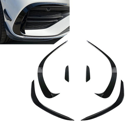 6 Pcs Black Front Bumper Lip Splitter Spoiler for Mercedes Benz C-Class (2022-2023)