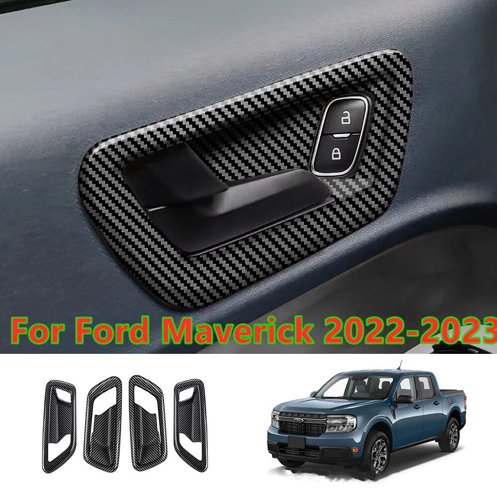 Carbon Fiber Door Handle Frame Cover for Ford Maverick (2022–2023)