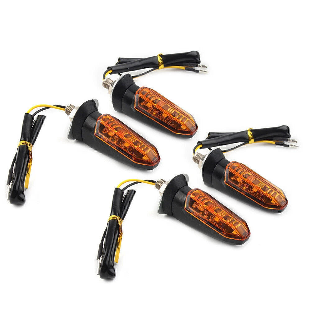 4 Pcs Universal LED Turn Signal Indicator Amber Blinker Light for Motorcycle