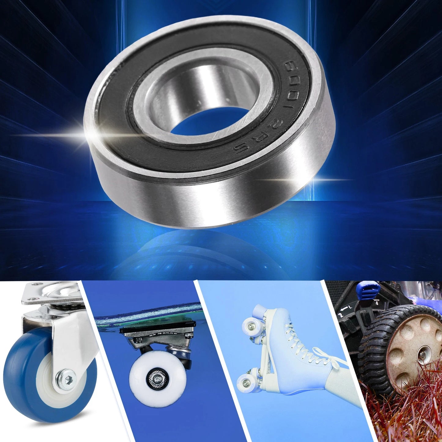 10 x 12x28x8mm Double Rubber Seal Deep Groove Ball Bearings for Car