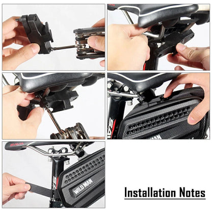 Hard Shell Waterproof Saddle Bag for WILDMAN MTB Bicycle (Fits Most Models)