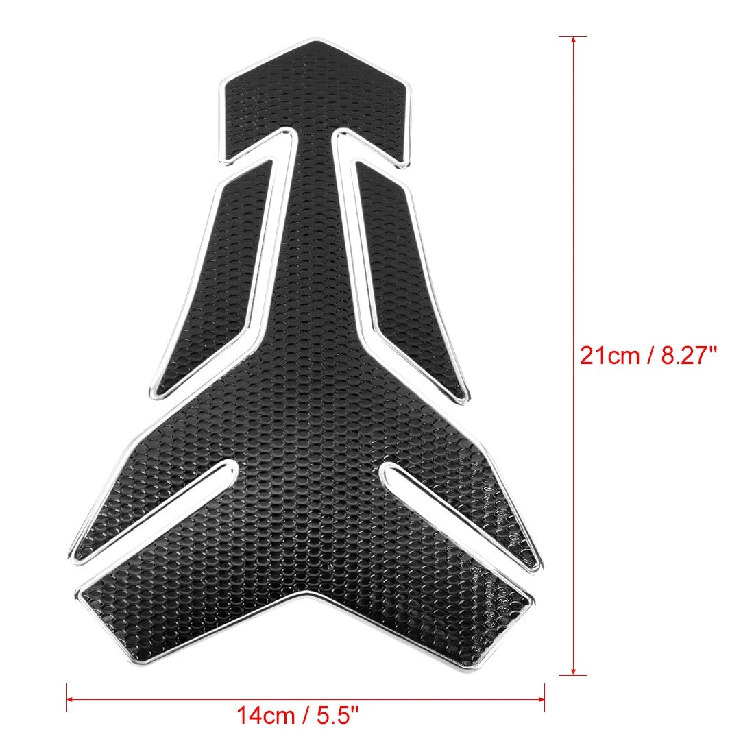 Tank Protector PVC Rubber Pad Emblem Sticker Silver Tone for Motorcycle
