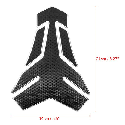 Tank Protector PVC Rubber Pad Emblem Sticker Silver Tone for Motorcycle