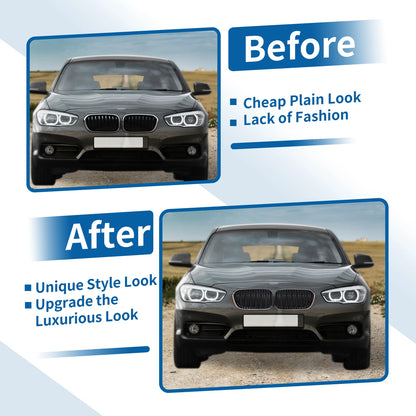 Front Upper Bumper Grille for BMW 1 Series F20 Chrome Silver Tone (2011-2019)