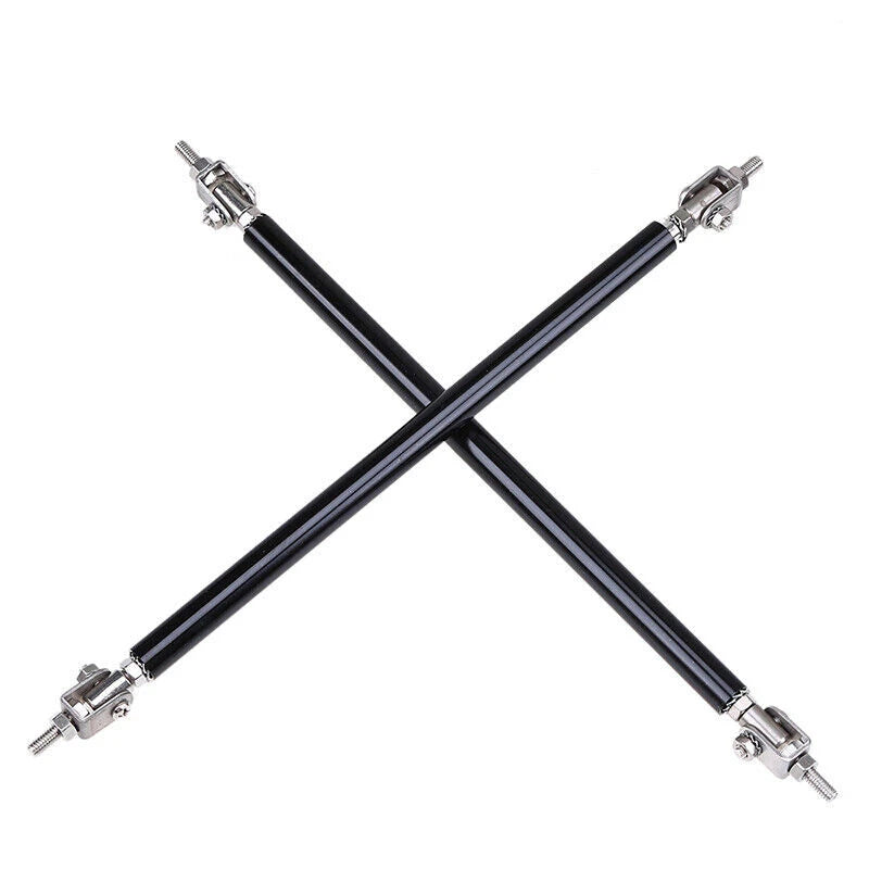 8" Black Adjustable Front Bumper Lip Splitter Strut Rods for Honda