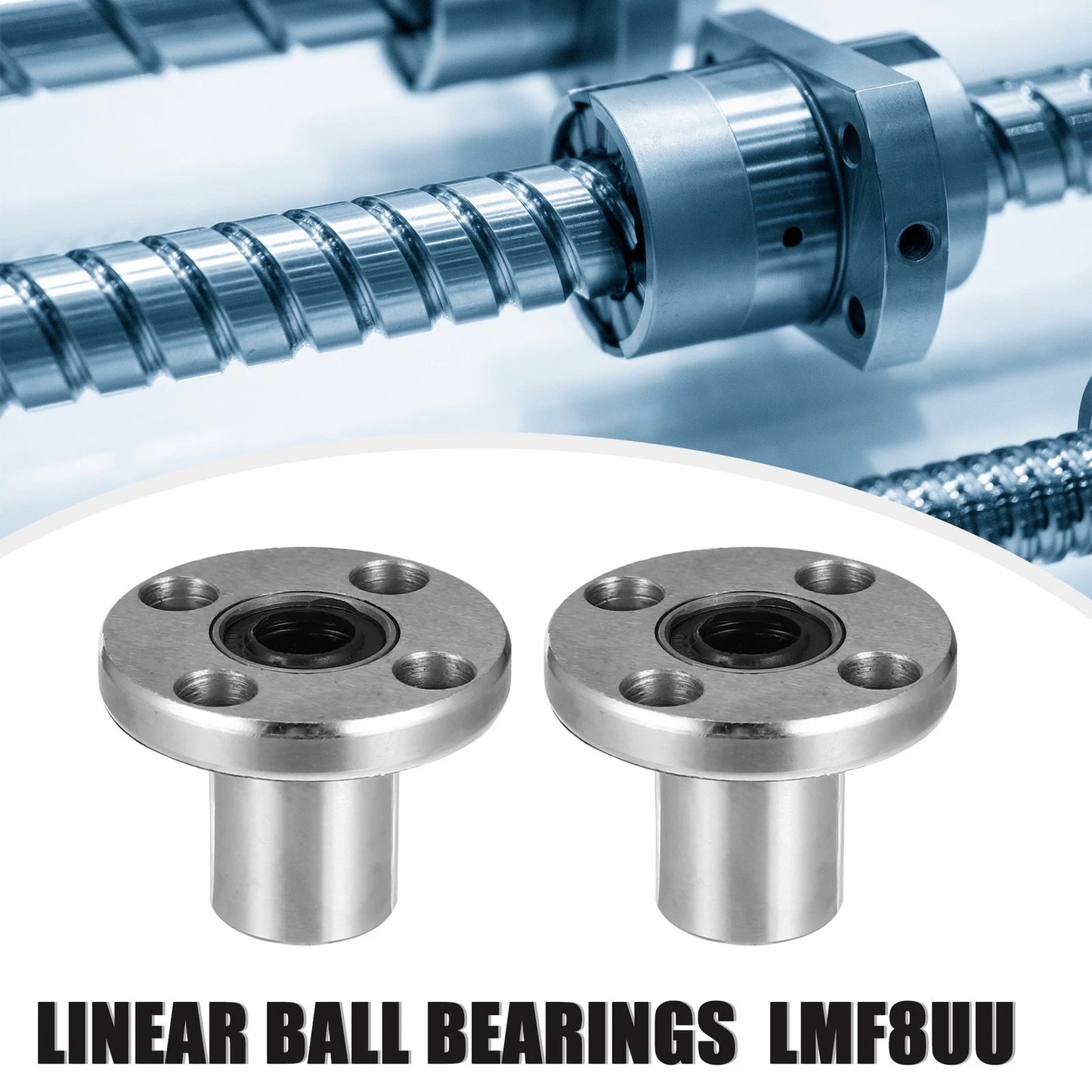 2 x 8mm IDx15mm ODx24mm Length Square Flange Linear Ball Bearings for Make Model