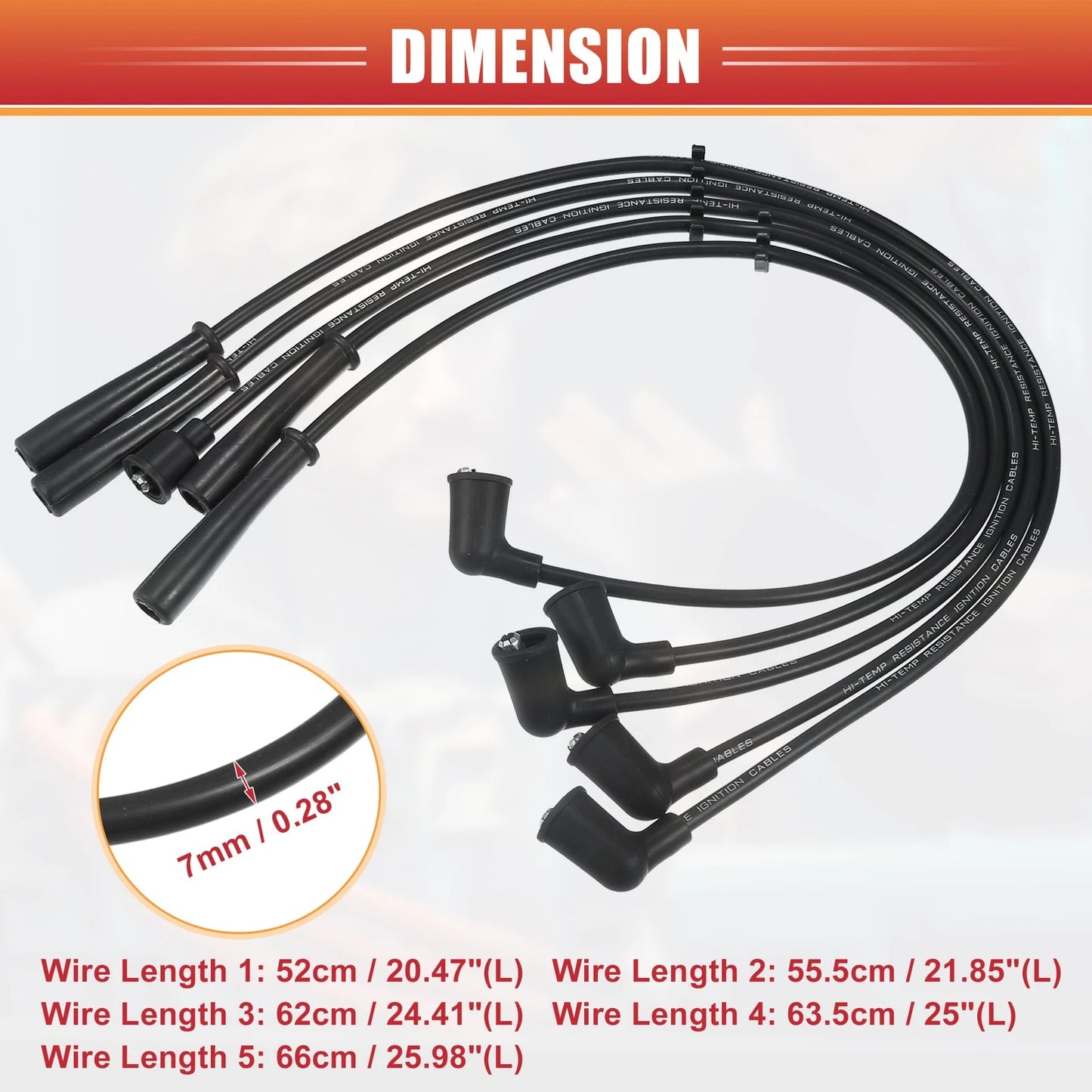 5pcs Spark Plug Wire Ignition Coil Cable for Toyota 4Runner, Pickup (1996-2002)