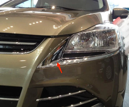 Big Light Eyebrow Frame Cover Trim for 2013-2016 Ford Escape Kuga Chrome