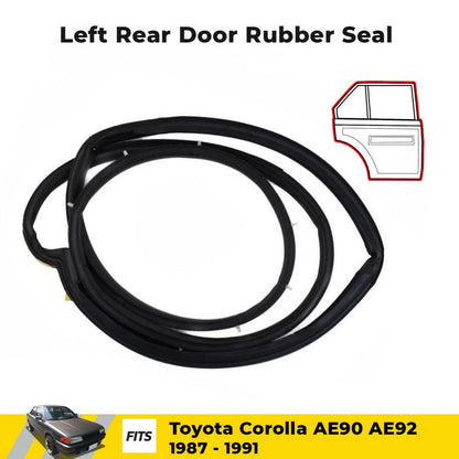 Door Rubber Seal Weatherstrip L-R Fits Toyota Corolla AE90 AE92 4D 1987-91 D10