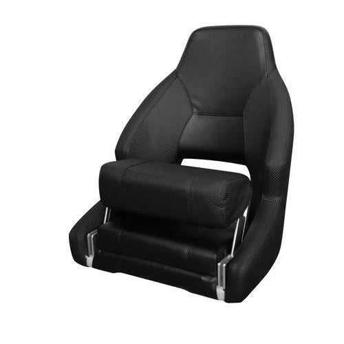 Boat Seat Mariner Deluxe Flip Up Helm Seat for All Models - Black