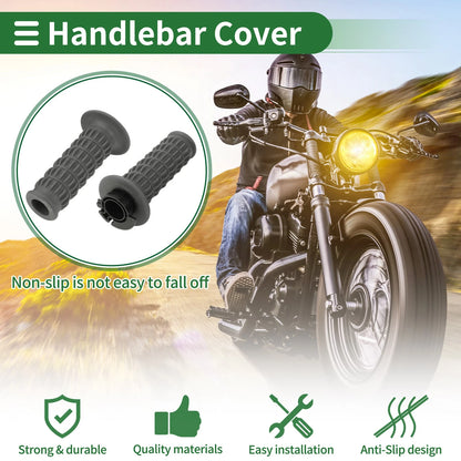 7/8" 22mm Hand Grips TPU Dark Gray for Motorcycle