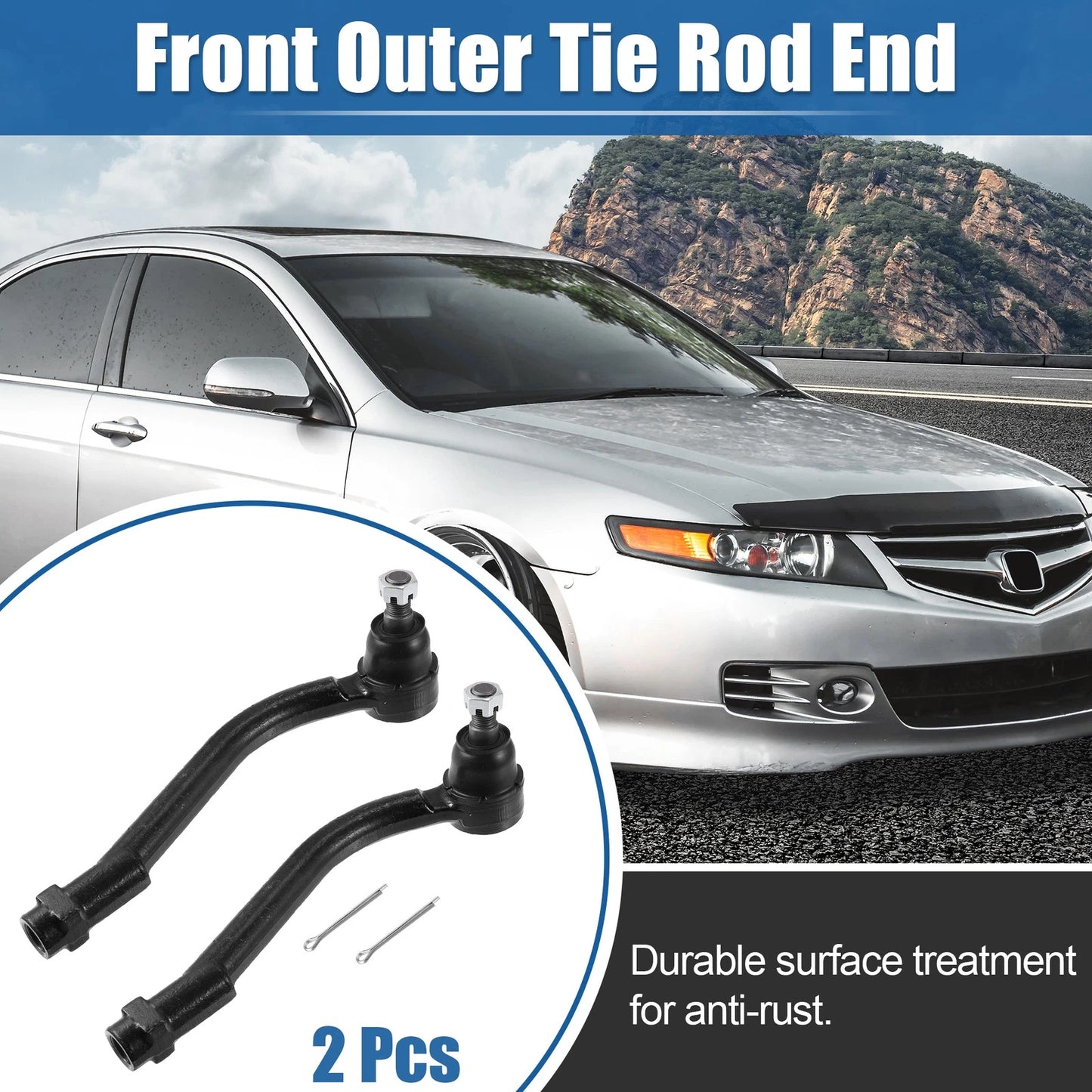 Front Outer Tie Rod End Links for Hyundai Kia (2001-2016)