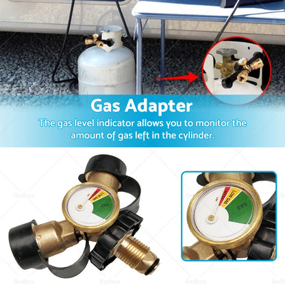 LPG Bottle Dual Outlet Adapter "Y" with Gas Level Gauge for Various Models