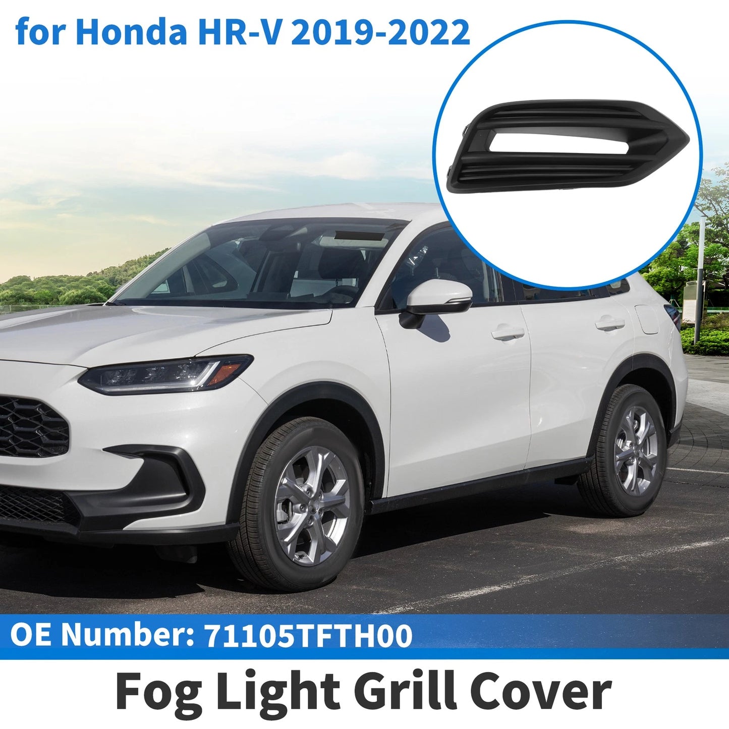 Front Right Fog Light Grill for Honda HR-V (2019-2022)
