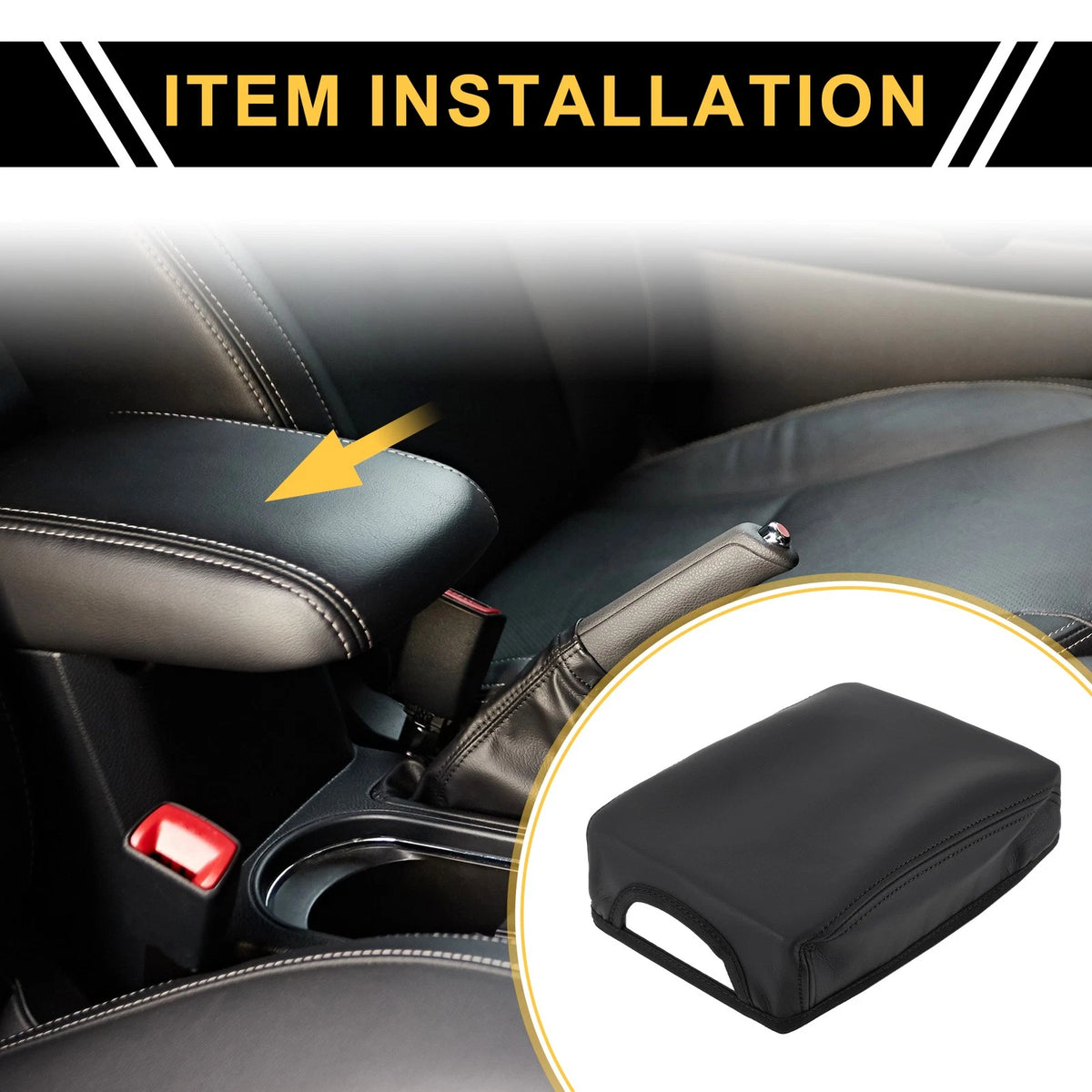 Console Lid Armrest Cover for Toyota Tacoma (2016-2020) Anti-Scratch Black