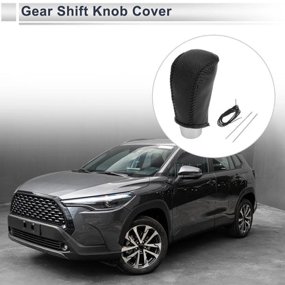 Gear Shift Knob Cover for Toyota Corolla 2009-2013 Pebbled Black Faux Leather