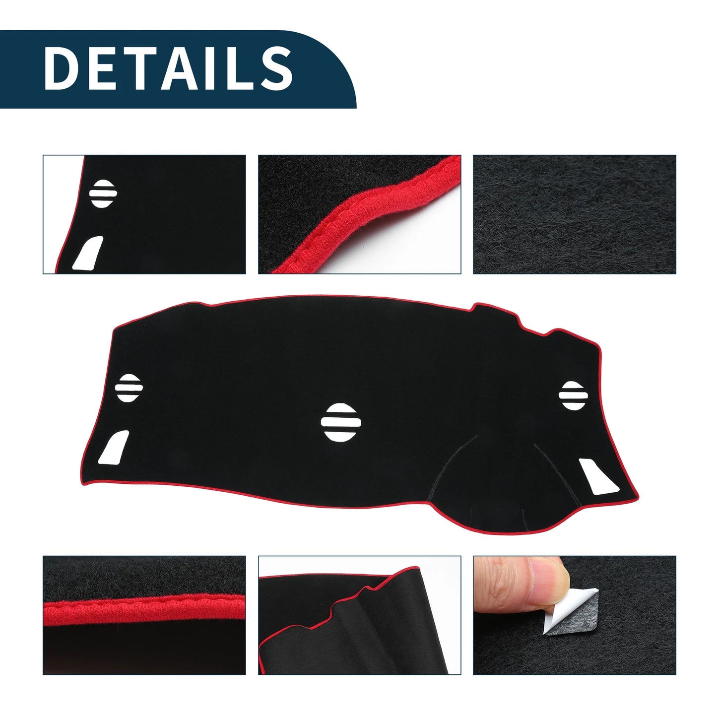 Dashboard Cover Mat for Nissan Elgrand E52 (2010-2024) Black Red 1 Set