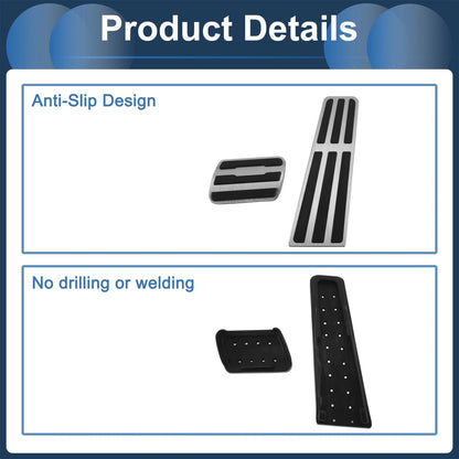 Foot Accelerator Pedal Covers for Porsche 718/911 (2016-2023) - Silver Tone