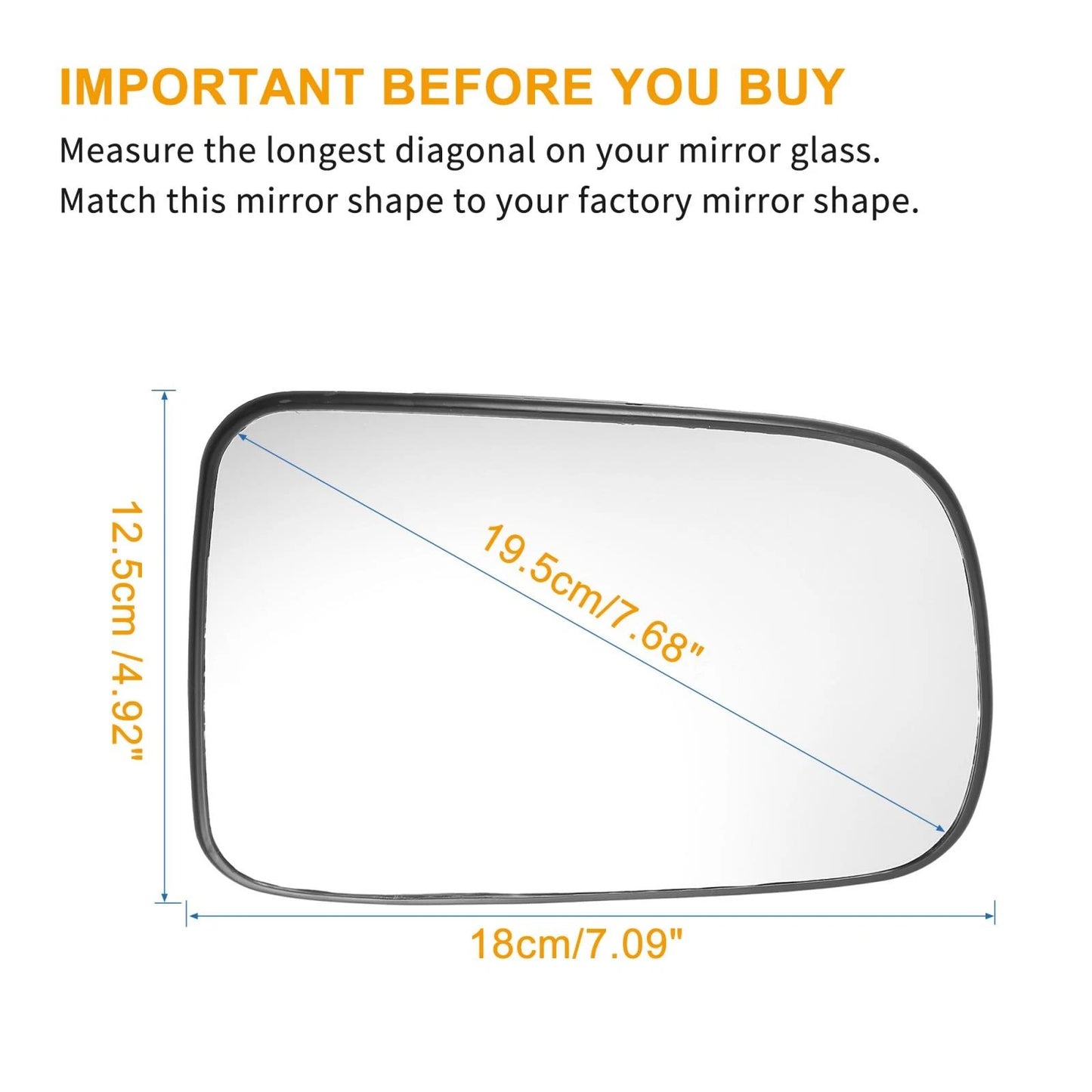 Heated Right Side Rearview Mirror Glass for Honda CR-V (1997-2006)